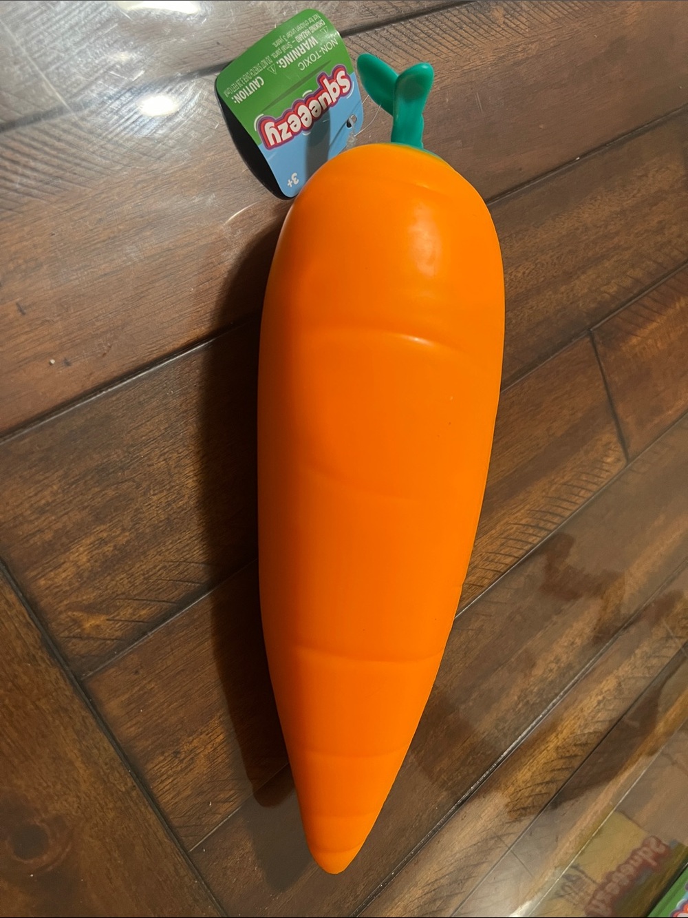 Squeezy Orange Carrot Plush Squeaky Toy for Kids